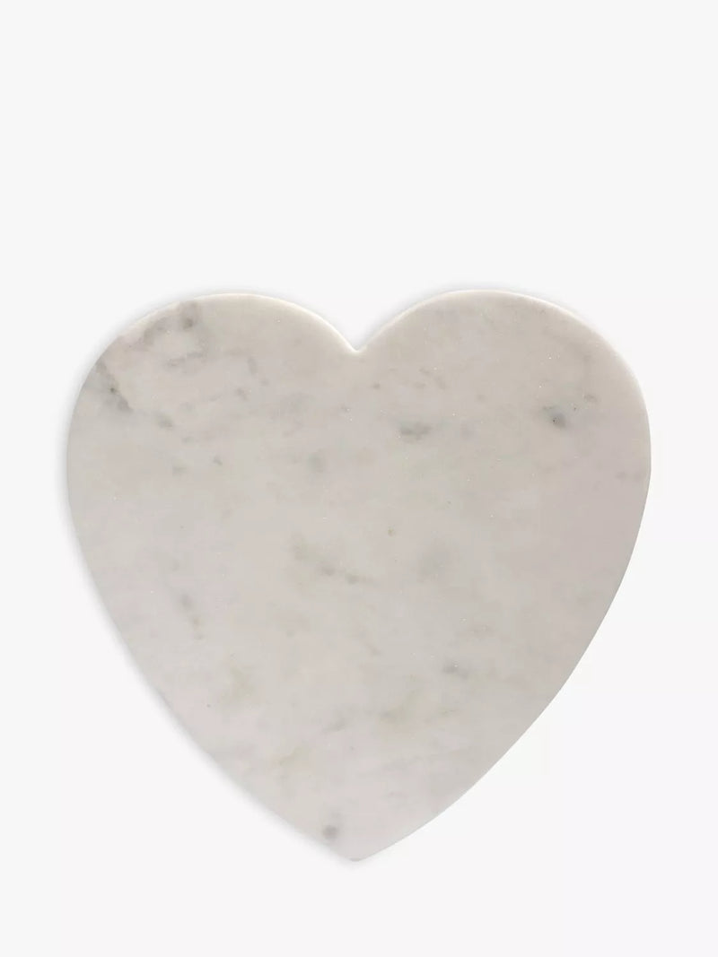 Culinary Concepts heart-shaped white marble cheese board 28cm - British product