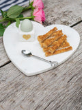 Culinary Concepts heart-shaped white marble cheese board 28cm - British product