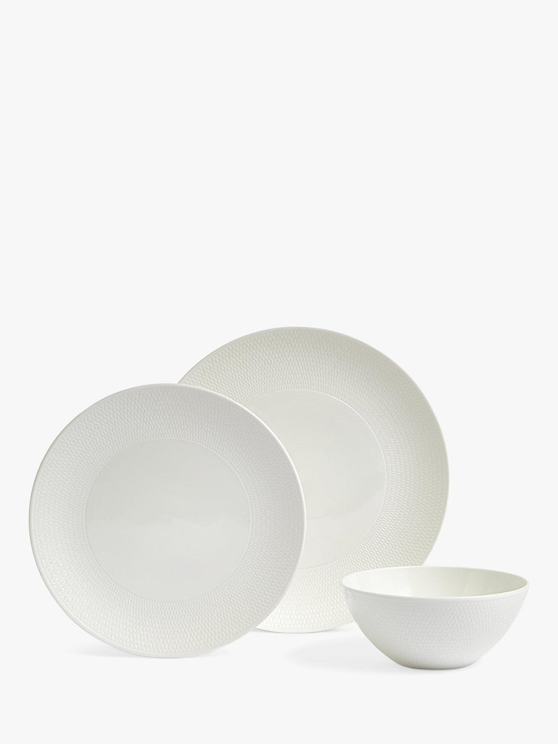 Wedgwood Gio white bone china dinnerware set 12-piece, UK version