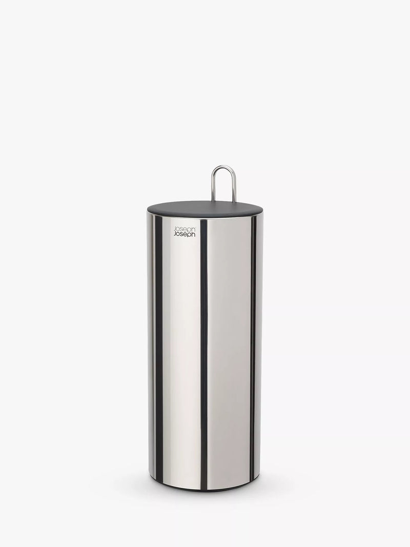 Joseph Joseph concealed toilet roll holder in stainless steel, UK version