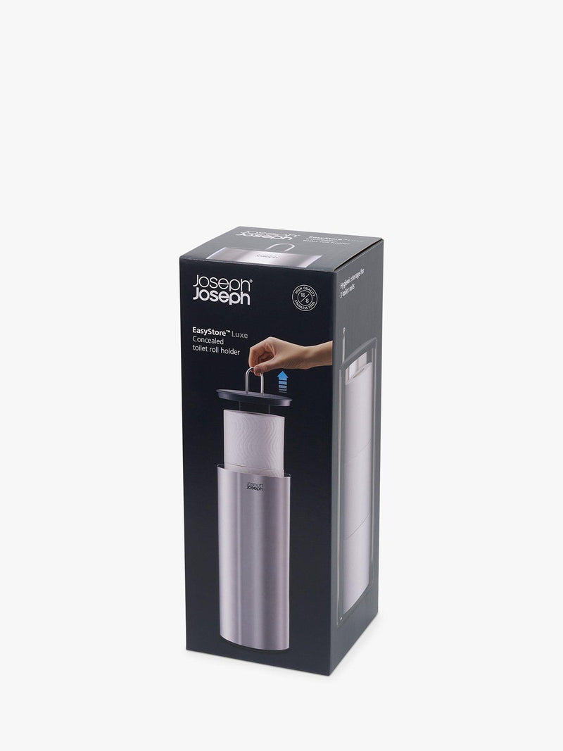 Joseph Joseph concealed toilet roll holder in stainless steel, UK version