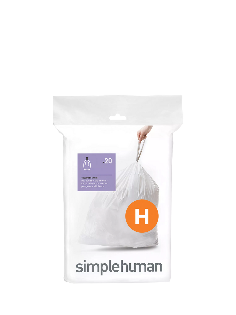 Simplehuman bin liners Code H pack of 20 (British brand)