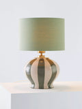 John Lewis Burano stripete keramisk bordlampe medium