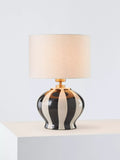 John Lewis Burano stripete keramisk bordlampe medium