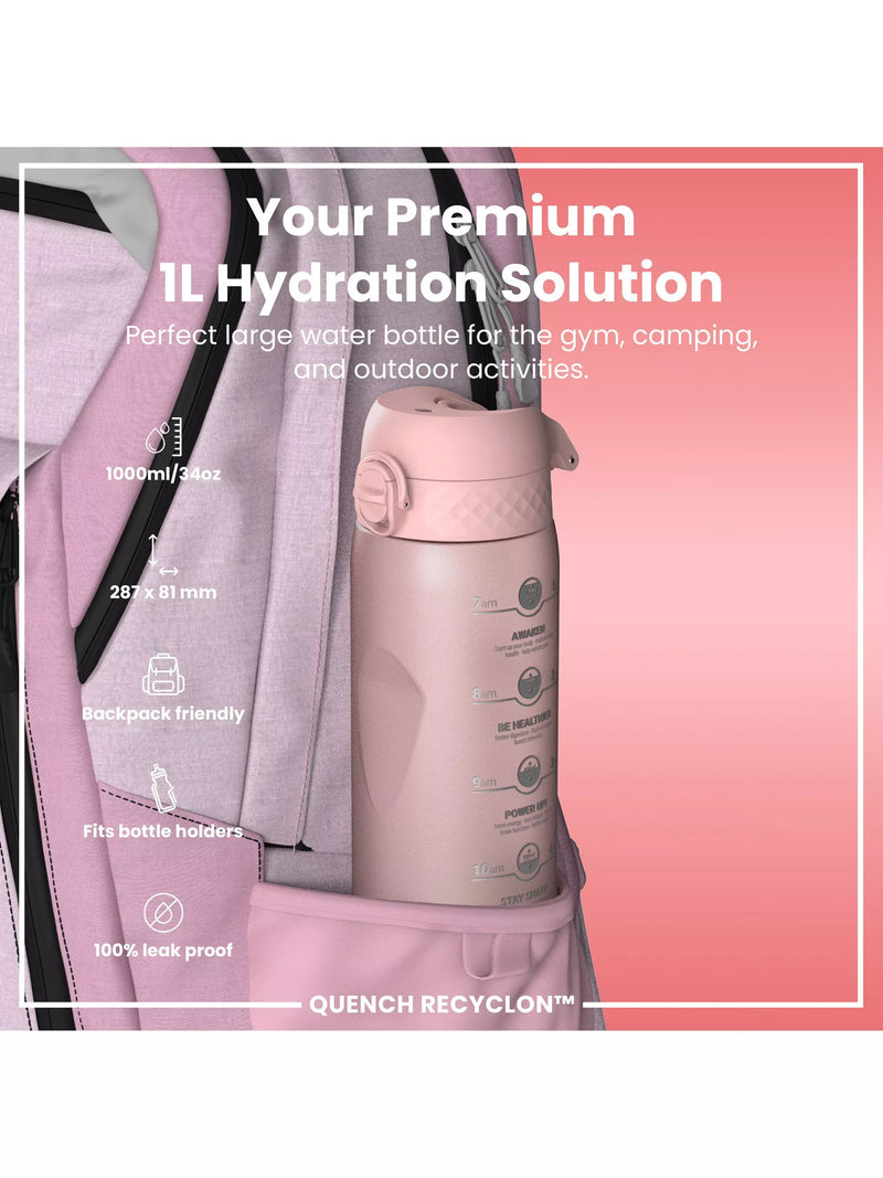 Ion8 Motivation Leak-Proof Recyclon Drinks Bottle 1L, UK version