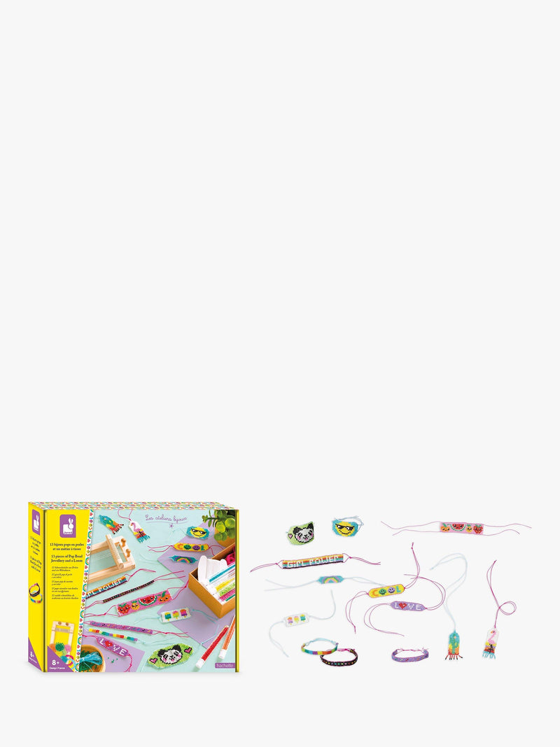 Janod pop bead jewellery kit with loom bracelet - British product