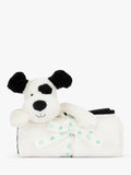 Jellycat Bashful Puppy blankie black cream, imported from the UK