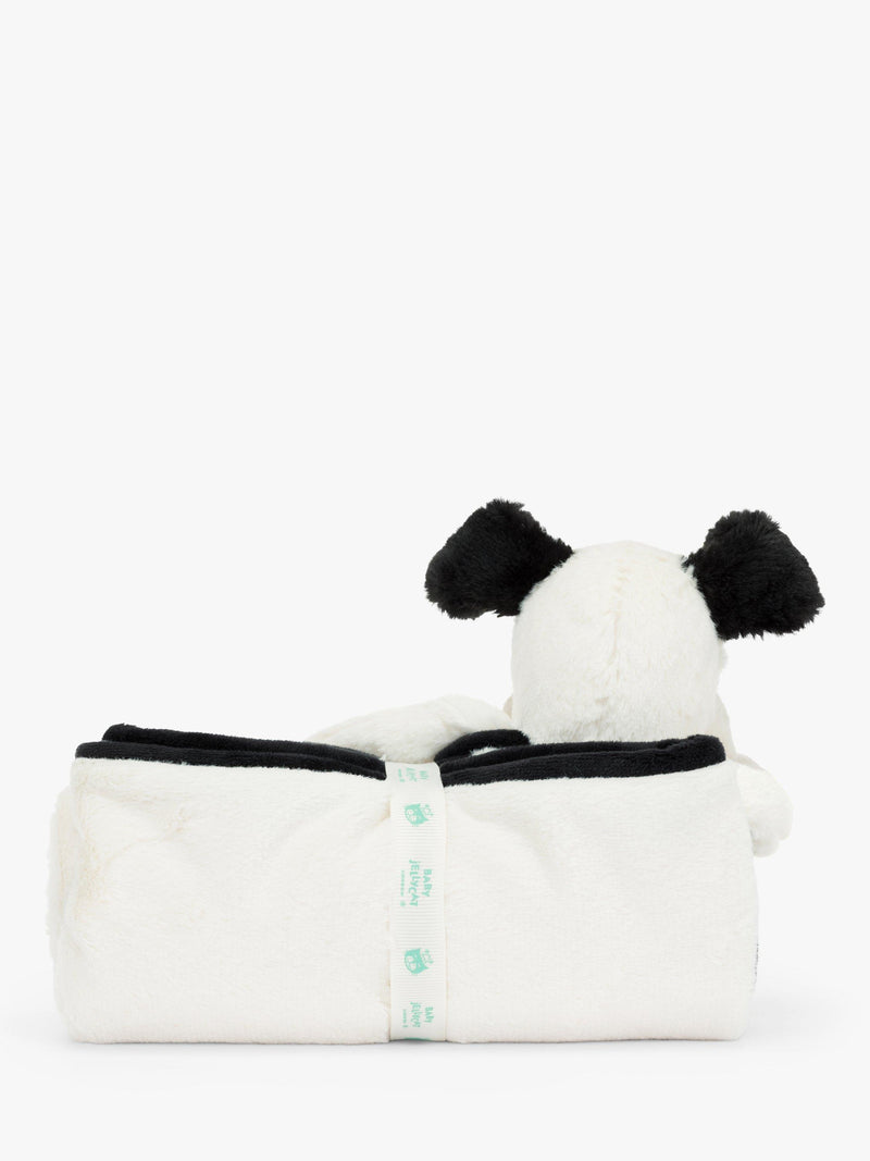 Jellycat Bashful Puppy blankie black cream, imported from the UK
