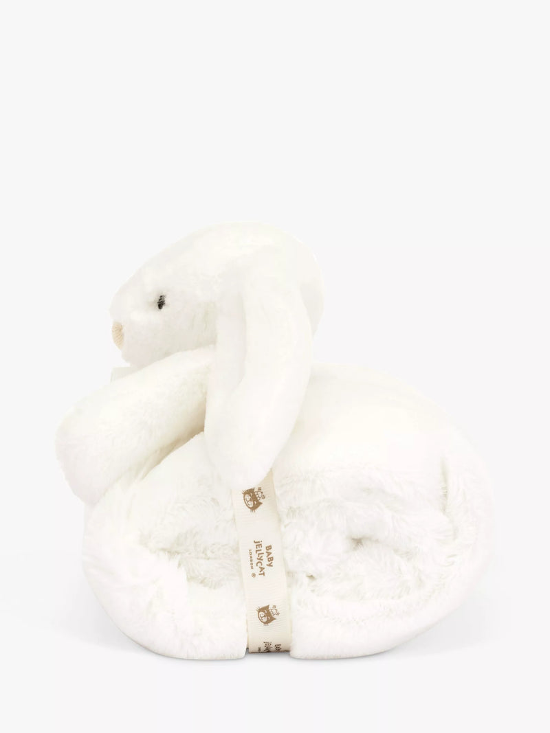 Jellycat Bashful Bunny Blankie white plush, imported from the UK