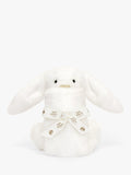 Jellycat bunny soother with white fur blanket - British product