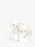 Jellycat bunny soother with white fur blanket - British product