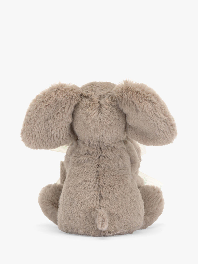 Jellycat Smudge Elephant soother in grey, imported from the UK