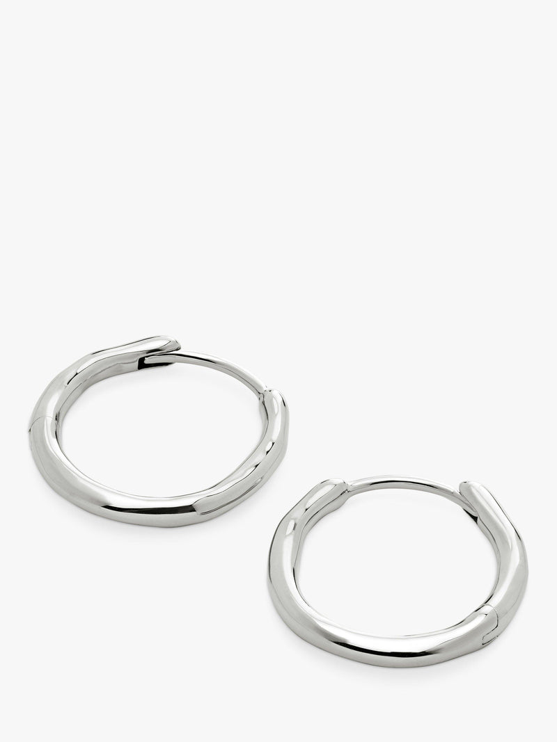 Monica Vinader small silver hoop earrings, imported from the UK