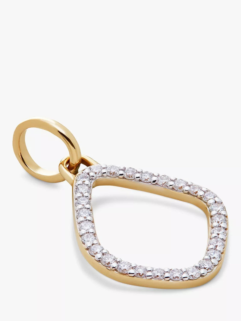 Monica Vinader 14ct gold lab grown diamond pendant, imported from the UK
