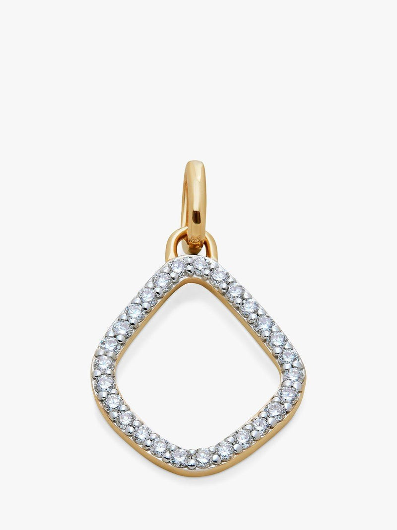 Monica Vinader 14ct gold lab grown diamond pendant, imported from the UK