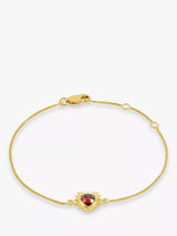 John Lewis Rachel Jackson London Electric Love Garnet Heart Bracelet Gold- Buy online at McGrocer