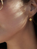 Rachel Jackson London gold plated smiley huggie hoop earrings, imported from the UK
