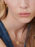 Rachel Jackson London gold plated smiley huggie hoop earrings, imported from the UK