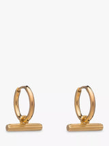John Lewis Rachel Jackson London Mini T-Bar Huggie Hoop Earrings, Gold- Buy online at McGrocer