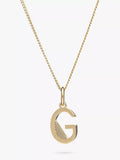 Rachel Jackson London Initial Pendant Necklace Gold 46cm