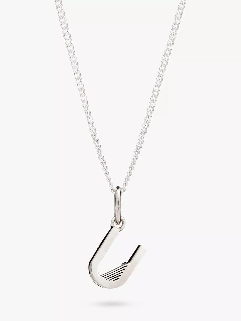Rachel Jackson London Initial Necklace Silver Pendant Necklace 46cm