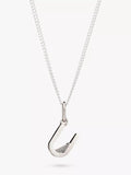 Rachel Jackson London Initial Necklace Silver Pendant Necklace 46cm