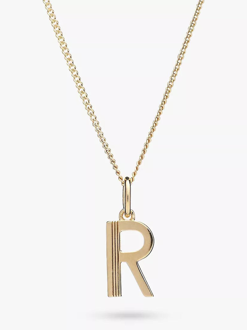 Rachel Jackson London Initial Pendant Necklace Gold 46cm