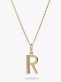 Rachel Jackson London Initial Pendant Necklace Gold 46cm