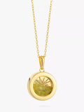 Rachel Jackson London Personalised Small Deco Sun Birthstone Amulet Necklace Gold