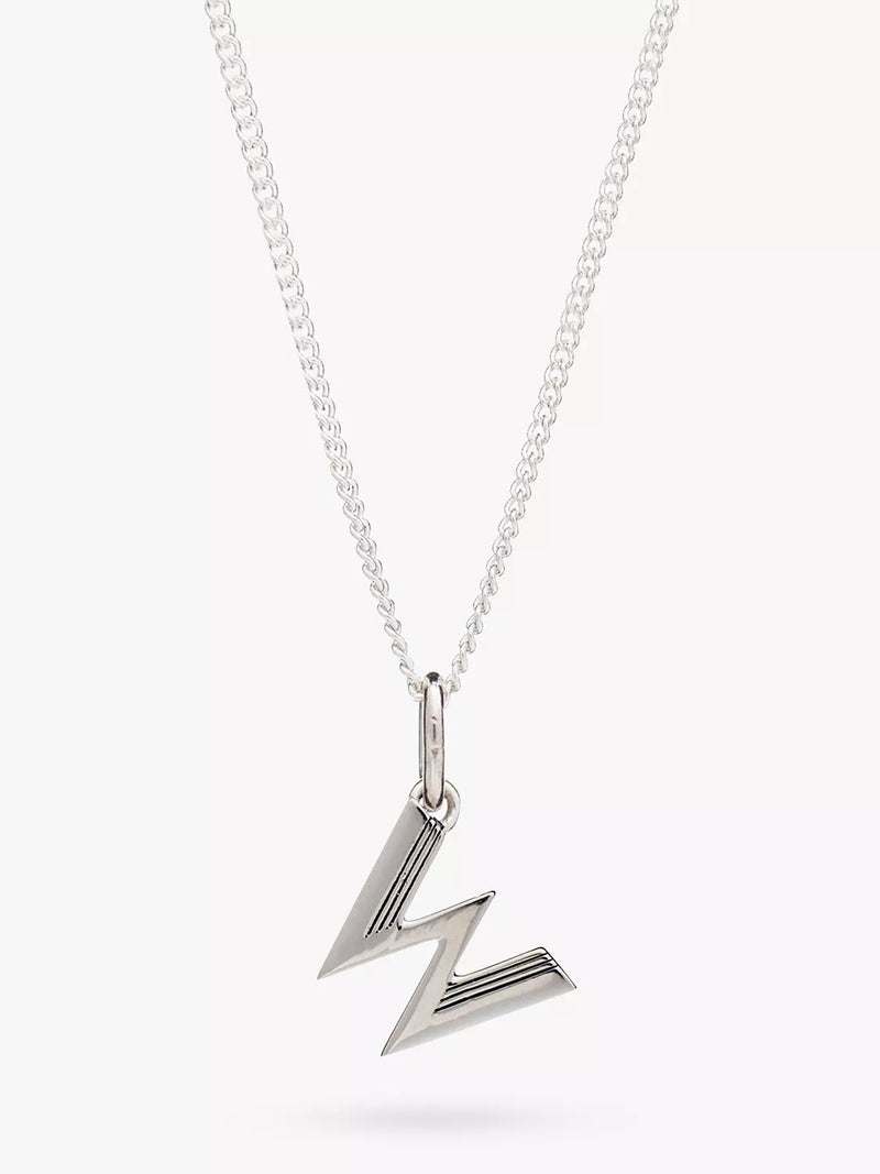 Rachel Jackson London Initial Necklace Silver Pendant Necklace 46cm