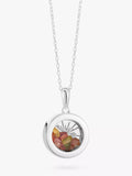 Rachel Jackson London Personalisierbares kleines Deko-Sonnen-Geburtsstein-Amulett-Halskette, Silber