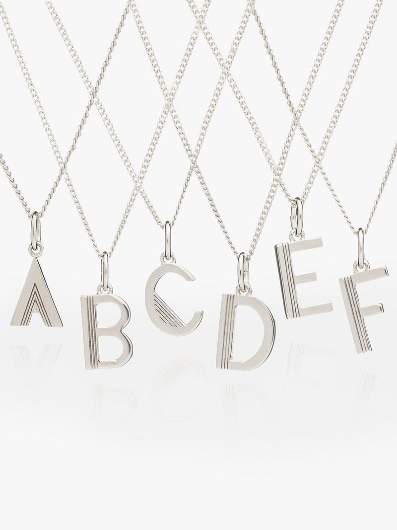 Rachel Jackson London sterling silver initial pendant (British brand)