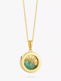 Rachel Jackson London Personalised Small Deco Sun Birthstone Amulet Necklace Gold