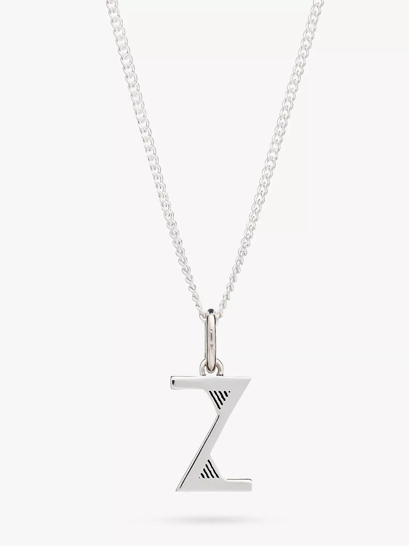 Rachel Jackson London Initial Necklace Silver Pendant Necklace 46cm