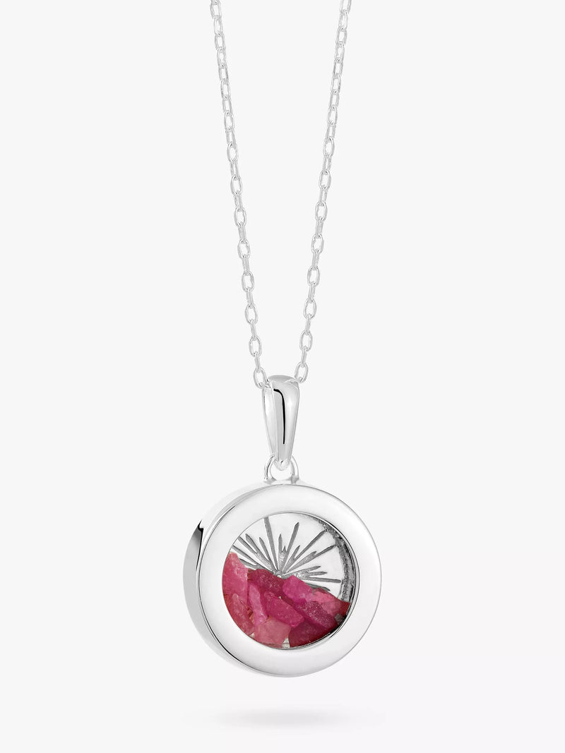 Rachel Jackson London Personalisierbares kleines Deko-Sonnen-Geburtsstein-Amulett-Halskette, Silber