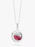 Rachel Jackson London Personalisierbares kleines Deko-Sonnen-Geburtsstein-Amulett-Halskette, Silber