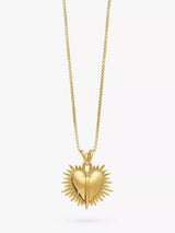 John Lewis Rachel Jackson London Personalised Untamed Love Art Deco Heart Pendant Necklace, Gold- Buy online at McGrocer