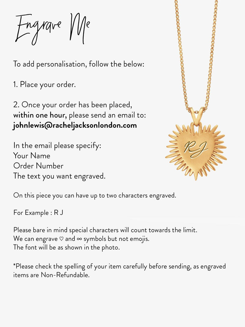 Rachel Jackson London personalised gold heart necklace - British product