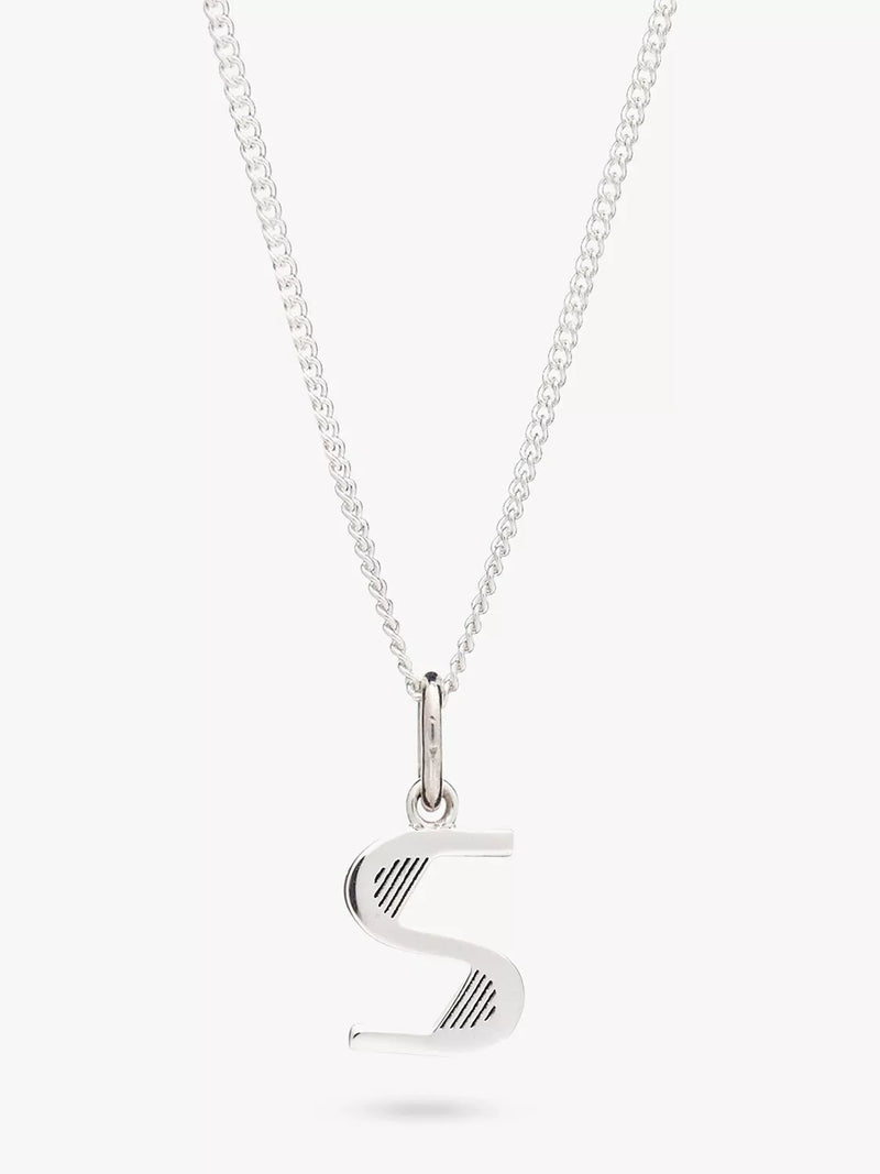 Rachel Jackson London Initial Necklace Silver Pendant Necklace 46cm