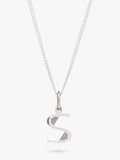 Rachel Jackson London Initial Necklace Silver Pendant Necklace 46cm