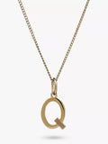 Rachel Jackson London Initial Pendant Necklace Gold 46cm