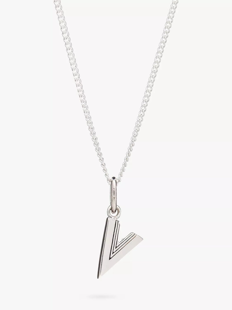 Rachel Jackson London Initial Necklace Silver Pendant Necklace 46cm