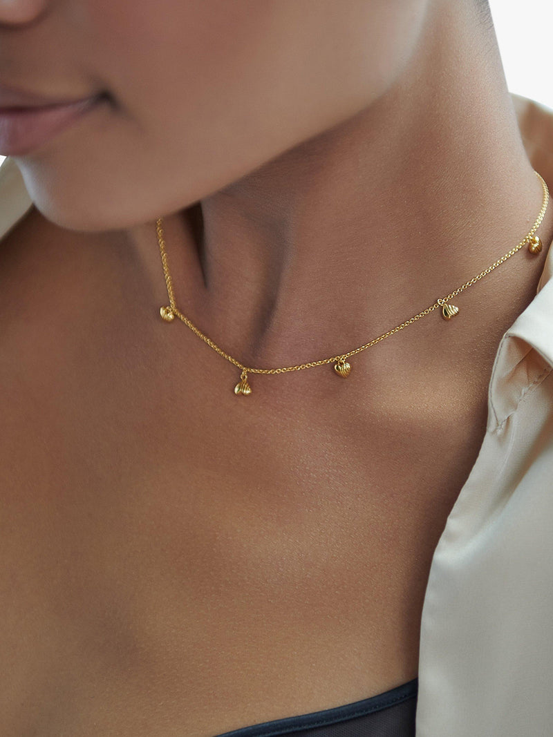 Rachel Jackson London gold plated deco hearts necklace, imported from the UK