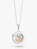 Rachel Jackson London Personalisierbares kleines Deko-Sonnen-Geburtsstein-Amulett-Halskette, Silber