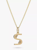 Rachel Jackson London Initial Pendant Necklace Gold 46cm