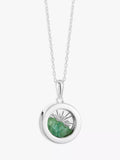 Rachel Jackson London Personalisierbares kleines Deko-Sonnen-Geburtsstein-Amulett-Halskette, Silber