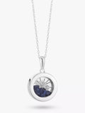 Rachel Jackson London Personalisierbares kleines Deko-Sonnen-Geburtsstein-Amulett-Halskette, Silber