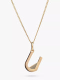 Rachel Jackson London Initial Pendant Necklace Gold 46cm
