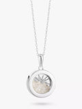 Rachel Jackson London Personalisierbares kleines Deko-Sonnen-Geburtsstein-Amulett-Halskette, Silber