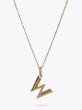 Rachel Jackson London Initial Pendant Necklace Gold 46cm